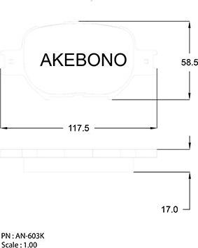Akebono AN-603KE - Гальмівні колодки, дискові гальма autozip.com.ua