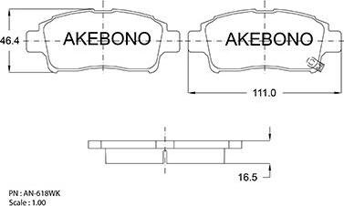 Akebono AN-618WK - Гальмівні колодки, дискові гальма autozip.com.ua