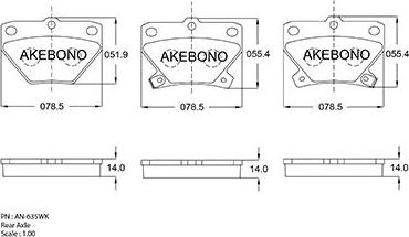 Akebono AN-635WKE - Гальмівні колодки, дискові гальма autozip.com.ua