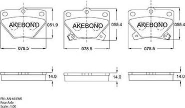 Akebono AN-635WK - Гальмівні колодки, дискові гальма autozip.com.ua