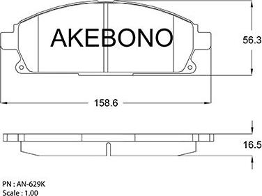 Akebono AN-629K - Гальмівні колодки, дискові гальма autozip.com.ua