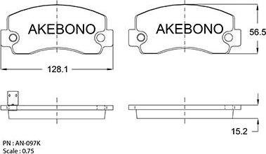 Akebono AN-097KE - Гальмівні колодки, дискові гальма autozip.com.ua