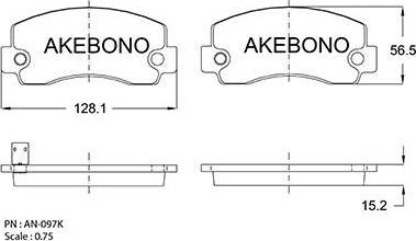 Akebono AN-097K - Гальмівні колодки, дискові гальма autozip.com.ua