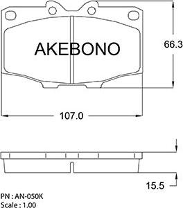 Akebono AN-050KE - Гальмівні колодки, дискові гальма autozip.com.ua