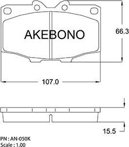 Akebono AN-050K - Гальмівні колодки, дискові гальма autozip.com.ua