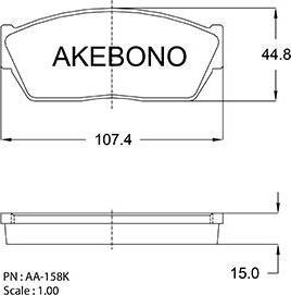 Akebono AN-158K - Гальмівні колодки, дискові гальма autozip.com.ua