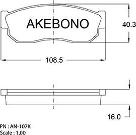 Akebono AN-107K - Гальмівні колодки, дискові гальма autozip.com.ua