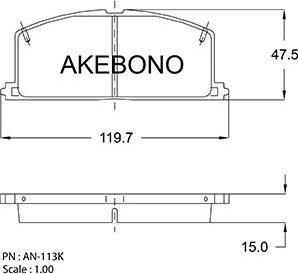 Akebono AN-113KE - Гальмівні колодки, дискові гальма autozip.com.ua
