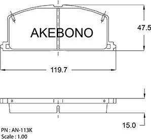 Akebono AN-113K - Гальмівні колодки, дискові гальма autozip.com.ua