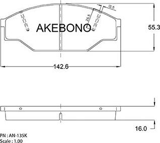 Akebono AN-135KE - Гальмівні колодки, дискові гальма autozip.com.ua