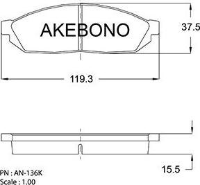 Akebono AN-136KE - Гальмівні колодки, дискові гальма autozip.com.ua