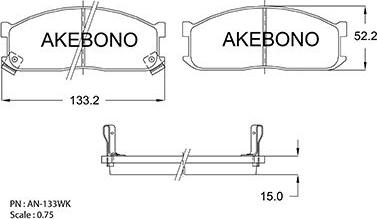 Akebono AN-133WKE - Гальмівні колодки, дискові гальма autozip.com.ua