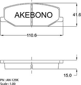 Akebono AN-129K - Гальмівні колодки, дискові гальма autozip.com.ua