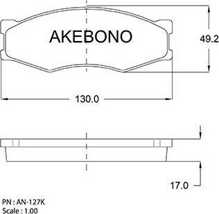 Akebono AN-127K - Гальмівні колодки, дискові гальма autozip.com.ua