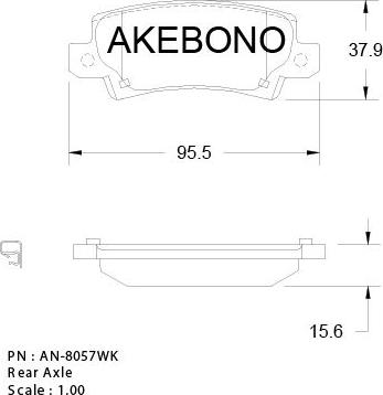 Akebono AN-8057WK - Гальмівні колодки, дискові гальма autozip.com.ua