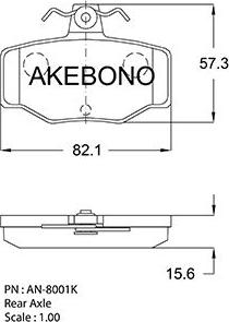 Akebono AN-8001K - Гальмівні колодки, дискові гальма autozip.com.ua