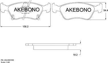 Akebono AN-8007WK - Гальмівні колодки, дискові гальма autozip.com.ua