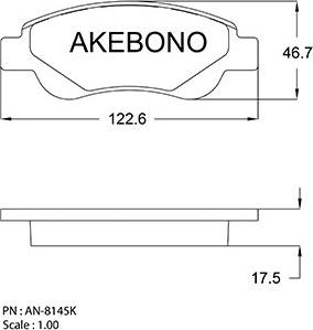 Akebono AN-8145K - Гальмівні колодки, дискові гальма autozip.com.ua