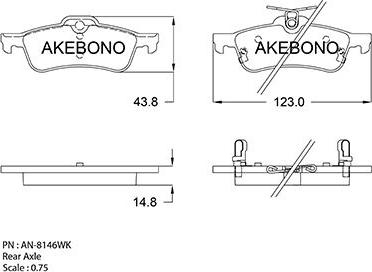 Akebono AN-8146WKE - Гальмівні колодки, дискові гальма autozip.com.ua