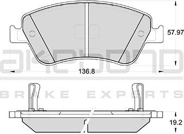 Akebono AN-8147WK - Гальмівні колодки, дискові гальма autozip.com.ua