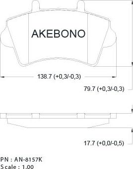 Akebono AN-8157KE - Гальмівні колодки, дискові гальма autozip.com.ua