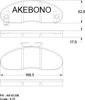 Akebono AN-8130K - Гальмівні колодки, дискові гальма autozip.com.ua