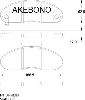 Akebono AN-8130KE - Гальмівні колодки, дискові гальма autozip.com.ua