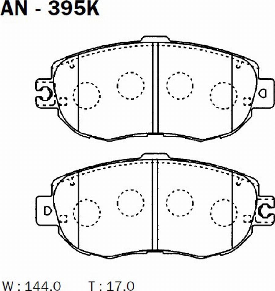 Akebono AN-395K - Гальмівні колодки, дискові гальма autozip.com.ua