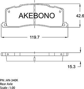 Akebono AN-340KE - Гальмівні колодки, дискові гальма autozip.com.ua