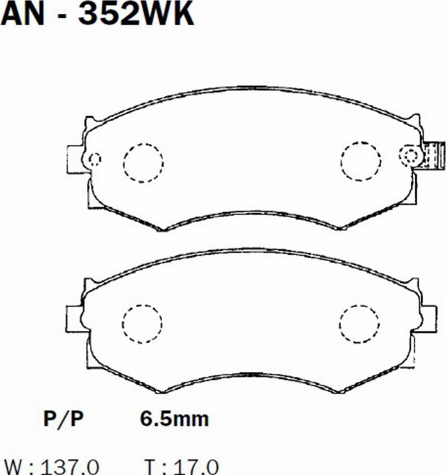 Akebono AN-352WK - Гальмівні колодки, дискові гальма autozip.com.ua