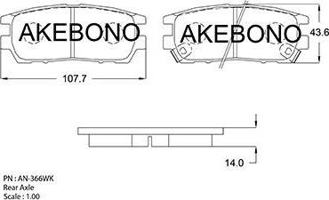 Akebono AN-366WK - Гальмівні колодки, дискові гальма autozip.com.ua