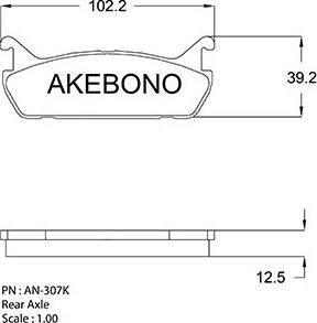 Akebono AN-307KE - Гальмівні колодки, дискові гальма autozip.com.ua
