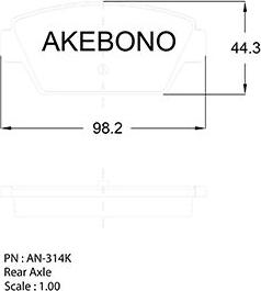 Akebono AN-314K - Гальмівні колодки, дискові гальма autozip.com.ua