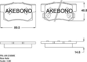 Akebono AN-310WK - Гальмівні колодки, дискові гальма autozip.com.ua