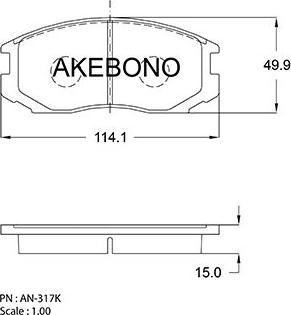 Akebono AN-317K - Гальмівні колодки, дискові гальма autozip.com.ua