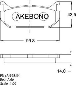 Akebono AN-384KE - Гальмівні колодки, дискові гальма autozip.com.ua