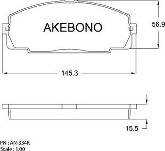 Akebono AN-334K - Гальмівні колодки, дискові гальма autozip.com.ua