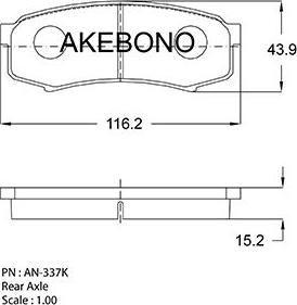 Akebono AN-337K - Гальмівні колодки, дискові гальма autozip.com.ua
