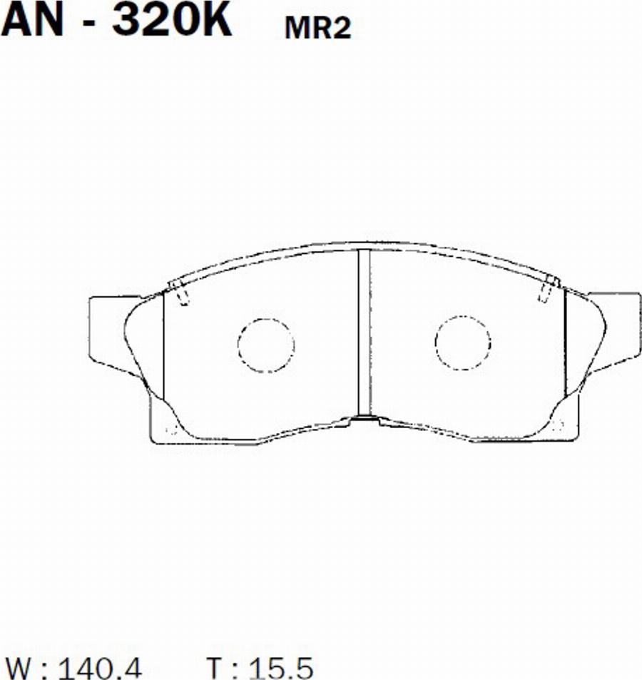 Akebono AN320K - Гальмівні колодки, дискові гальма autozip.com.ua