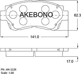 Akebono AN-322K - Гальмівні колодки, дискові гальма autozip.com.ua