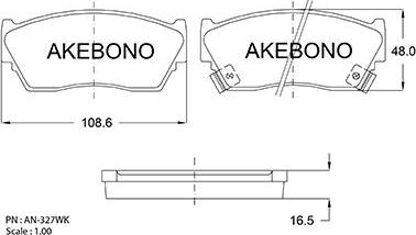 Akebono AN-327WK - Гальмівні колодки, дискові гальма autozip.com.ua