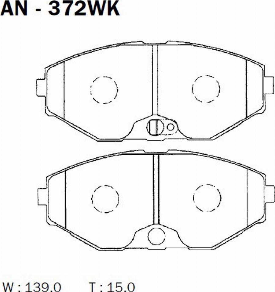 Akebono AN-372WK - Гальмівні колодки, дискові гальма autozip.com.ua