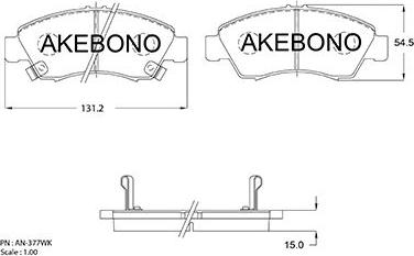 Akebono AN-377WK - Гальмівні колодки, дискові гальма autozip.com.ua