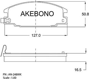 Akebono AN-248WKE - Гальмівні колодки, дискові гальма autozip.com.ua