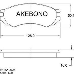 Akebono AN-252K - Гальмівні колодки, дискові гальма autozip.com.ua