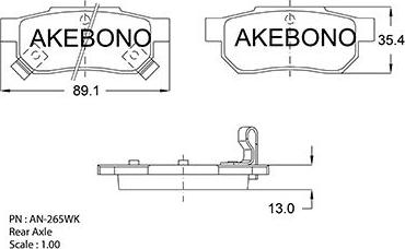 Akebono AN-265WKE - Гальмівні колодки, дискові гальма autozip.com.ua
