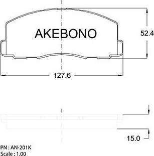 Akebono AN-201KE - Гальмівні колодки, дискові гальма autozip.com.ua