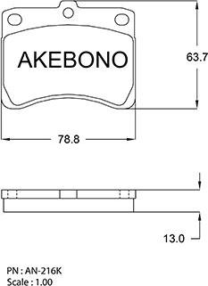 Akebono AN-216KE - Гальмівні колодки, дискові гальма autozip.com.ua