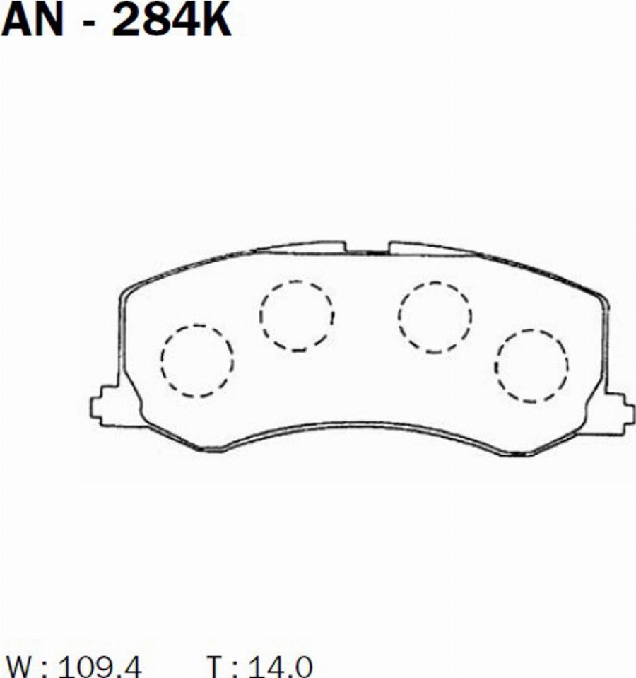 Akebono AN-284K - Гальмівні колодки, дискові гальма autozip.com.ua