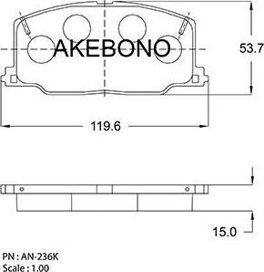 Akebono AN-236K - Гальмівні колодки, дискові гальма autozip.com.ua